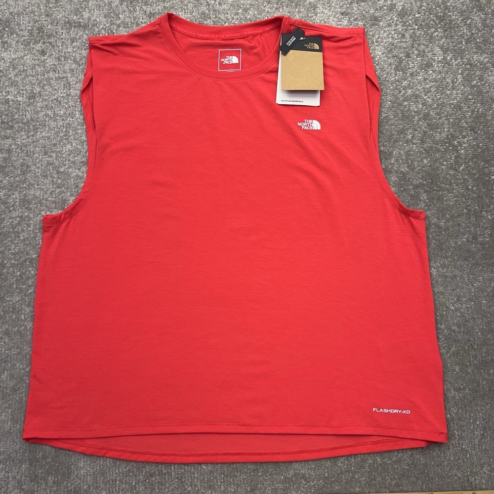 The North Face Adventure Muscle Tank Top Women's Large FlashDry Hibiscus Red NWT